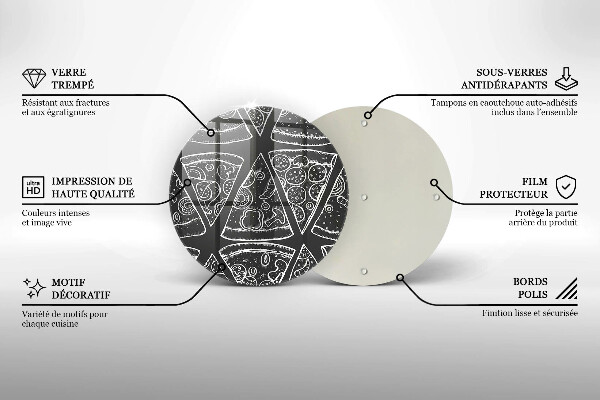 De vidrio templado Ilustración de pizza