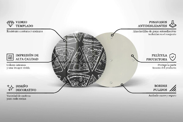 De vidrio templado Ilustración de pizza