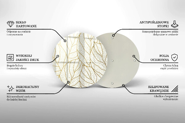 De vidrio templado Patrón de hojas de arte lineal
