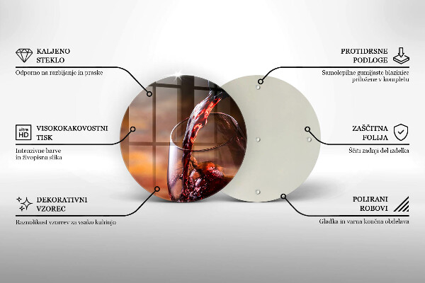 De vidrio templado Vino tinto y una copa