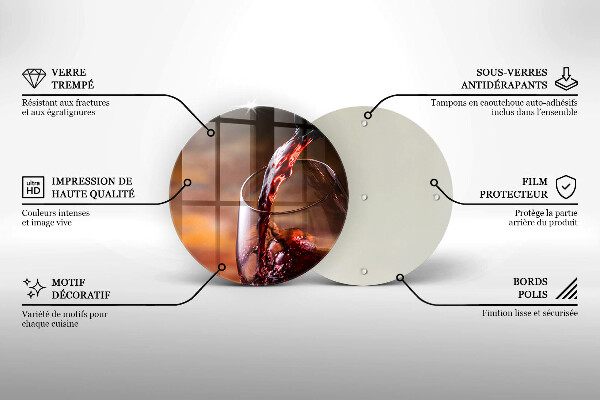 De vidrio templado Vino tinto y una copa