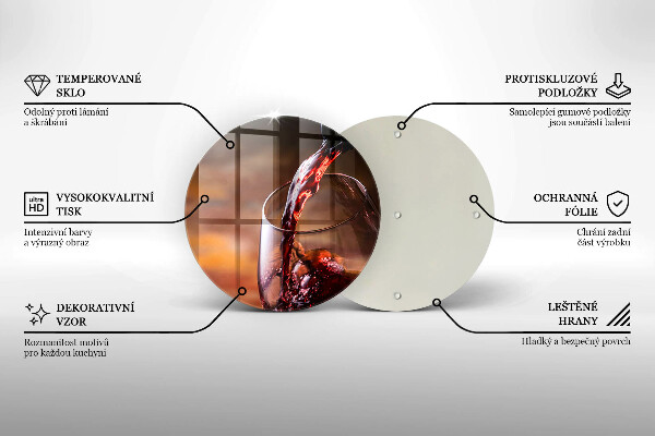 De vidrio templado Vino tinto y una copa