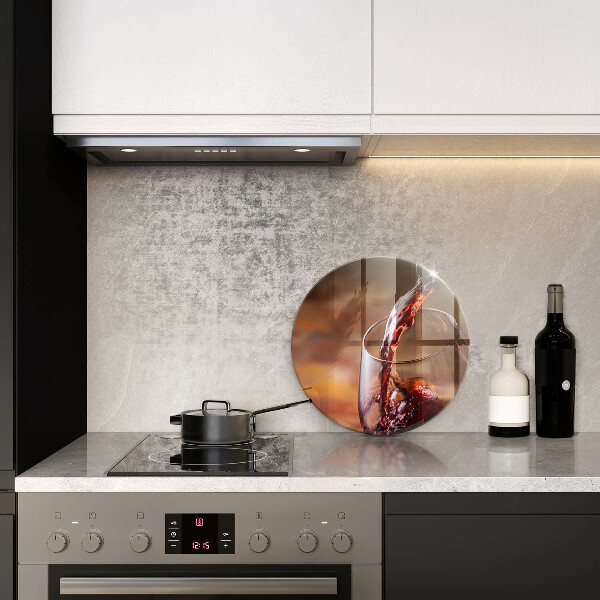 De vidrio templado Vino tinto y una copa