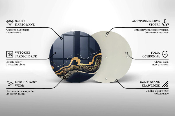 De vidrio templado Líneas doradas abstractas