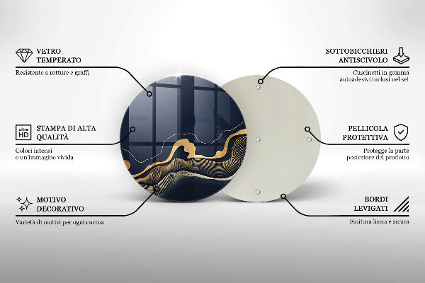 De vidrio templado Líneas doradas abstractas