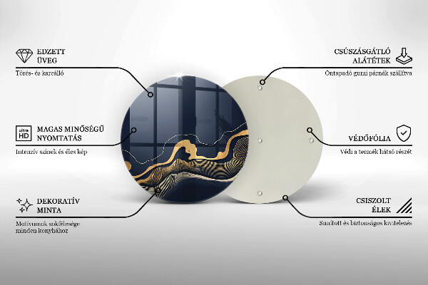 De vidrio templado Líneas doradas abstractas