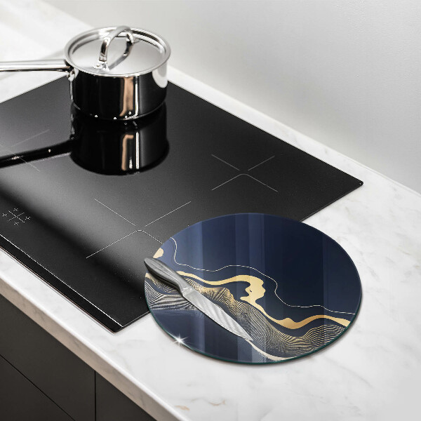 De vidrio templado Líneas doradas abstractas