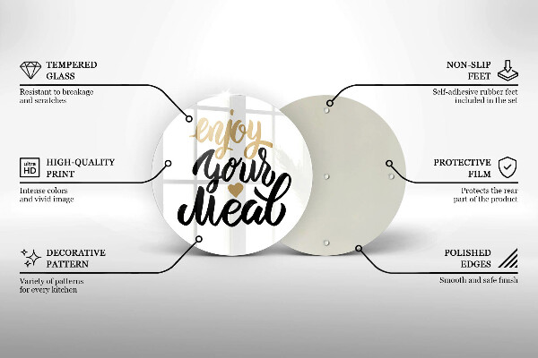 De vidrio templado Inscripción enjoy your meal