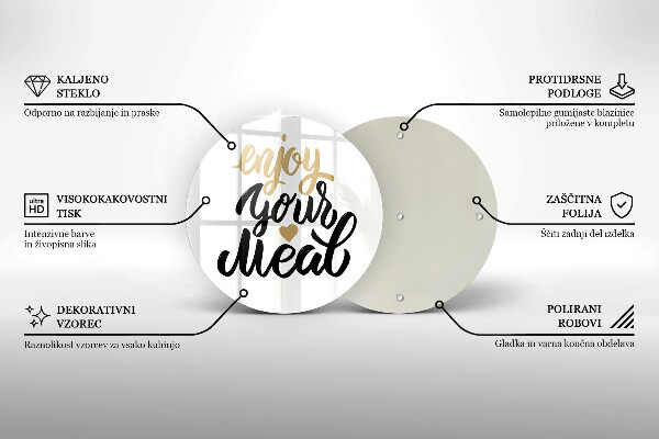 De vidrio templado Inscripción enjoy your meal