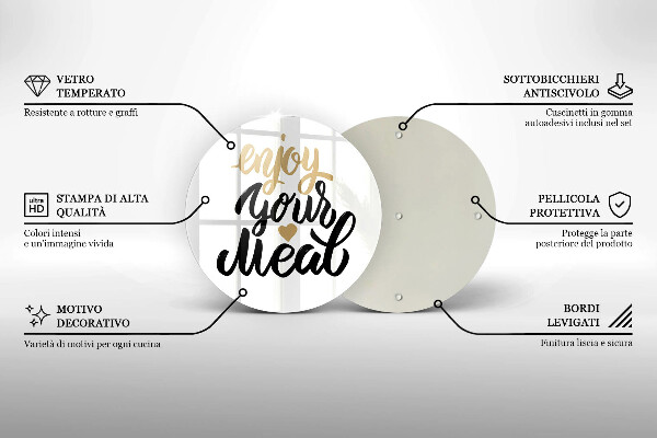 De vidrio templado Inscripción enjoy your meal