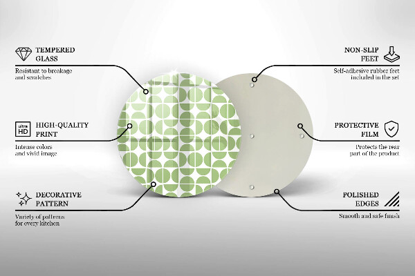 De vidrio templado Patrón de formas boho