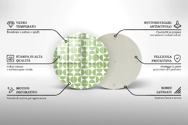 De vidrio templado Patrón de formas boho