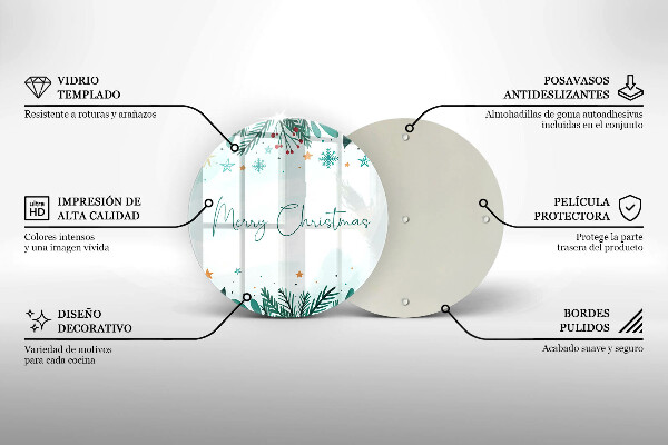 De vidrio templado Merry christmas