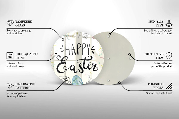 De vidrio templado Happy easter