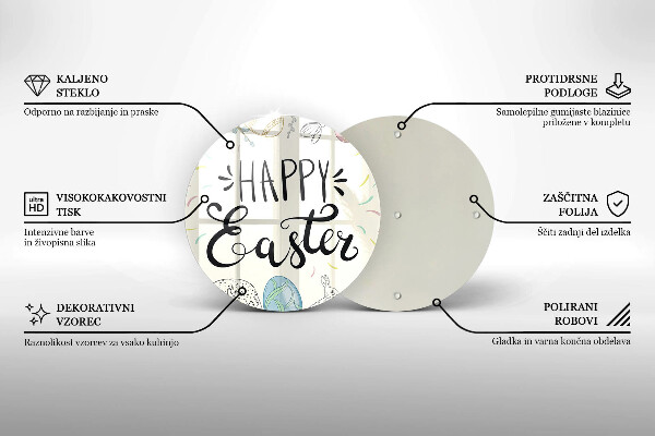De vidrio templado Happy easter