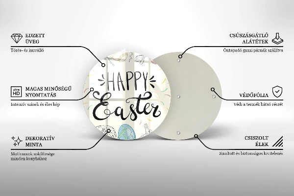 De vidrio templado Happy easter