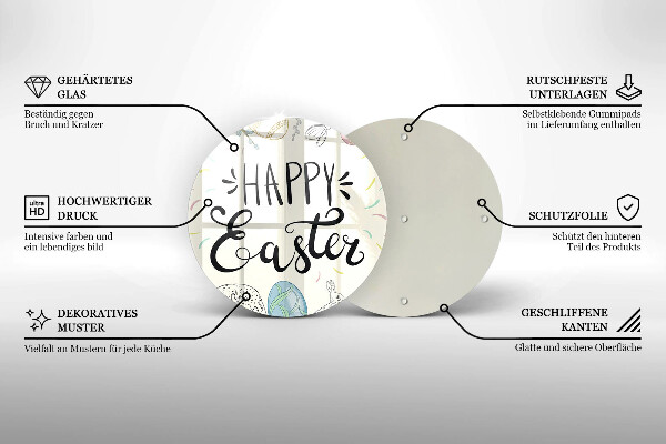 De vidrio templado Happy easter