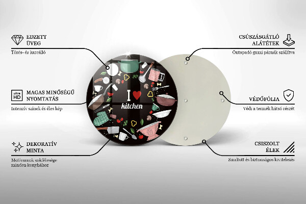 De vidrio templado Ilustración me encanta la cocina