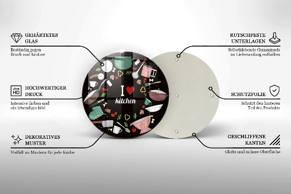 De vidrio templado Ilustración me encanta la cocina