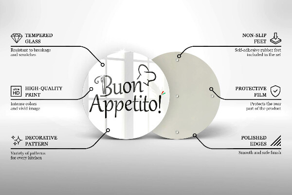 De vidrio templado Buon appetito!