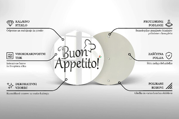 De vidrio templado Buon appetito!