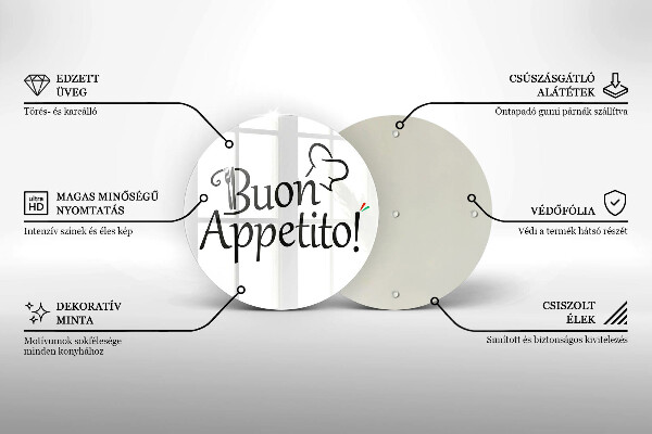 De vidrio templado Buon appetito!