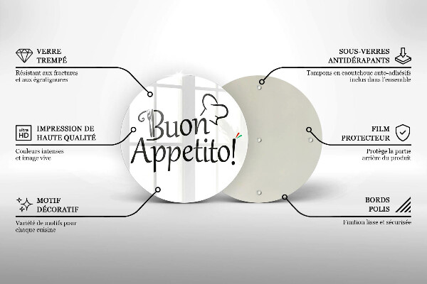 De vidrio templado Buon appetito!