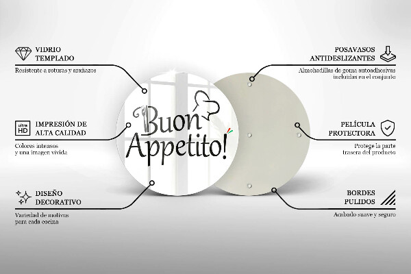 De vidrio templado Buon appetito!