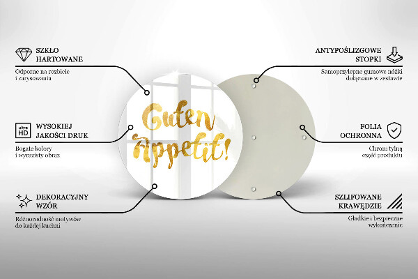 De vidrio templado Guten appetit!