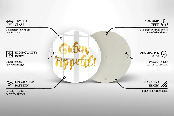 De vidrio templado Guten appetit!