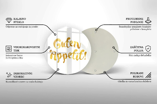 De vidrio templado Guten appetit!