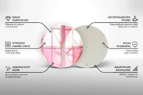 De vidrio templado Mármol geométrico