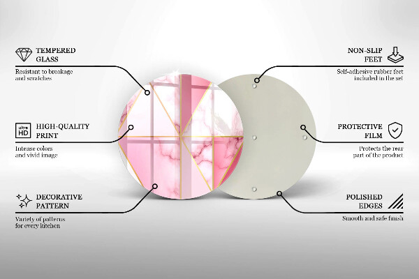 De vidrio templado Mármol geométrico