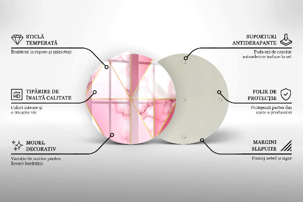 De vidrio templado Mármol geométrico