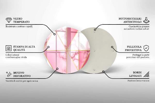 De vidrio templado Mármol geométrico