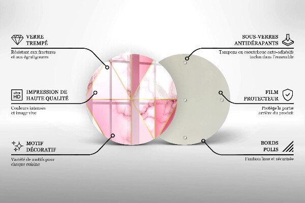 De vidrio templado Mármol geométrico