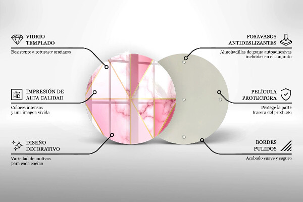 De vidrio templado Mármol geométrico