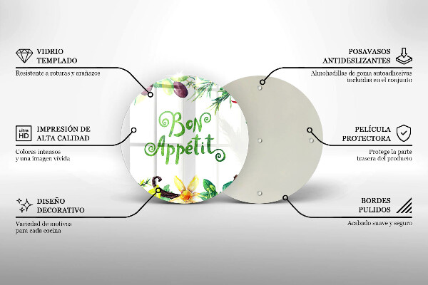 De vidrio templado Inscripción de buen provecho