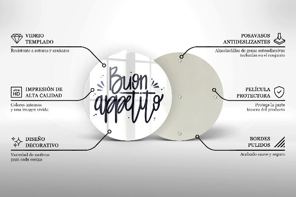 De vidrio templado Buon appetito