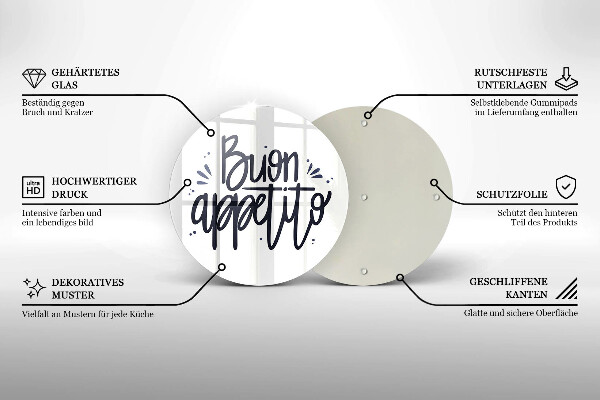 De vidrio templado Buon appetito