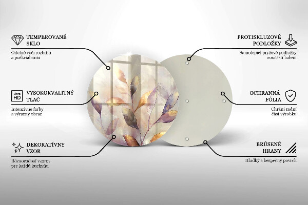 De vidrio templado Hojas boho pintadas