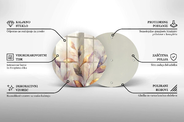 De vidrio templado Hojas boho pintadas