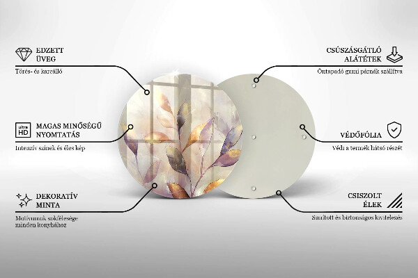 De vidrio templado Hojas boho pintadas