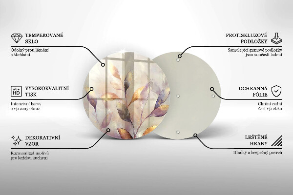 De vidrio templado Hojas boho pintadas