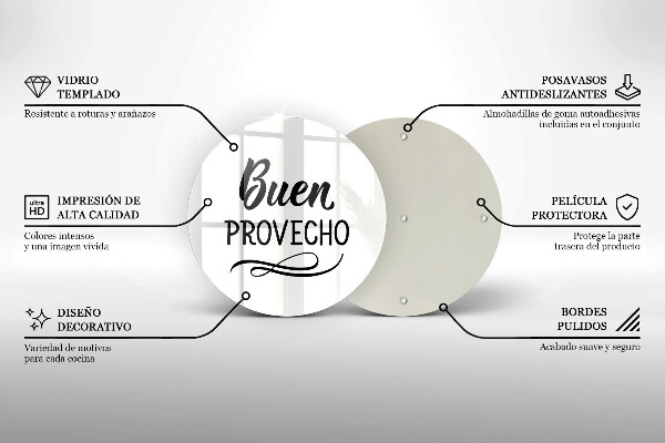 De vidrio templado Buen provecho