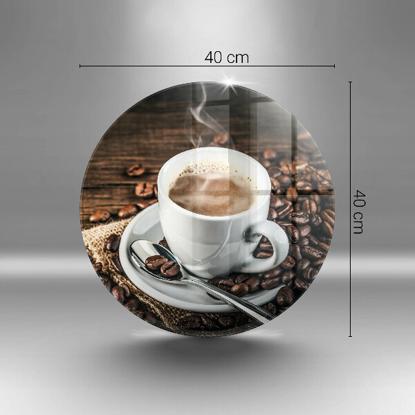 De vidrio templado Taza y granos de café