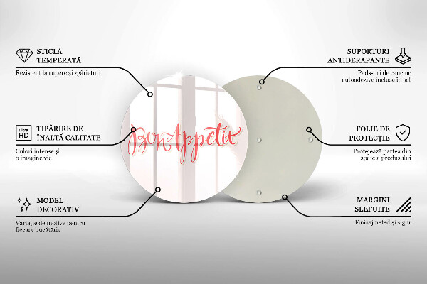 De vidrio templado Cartel de cocina bon appetit