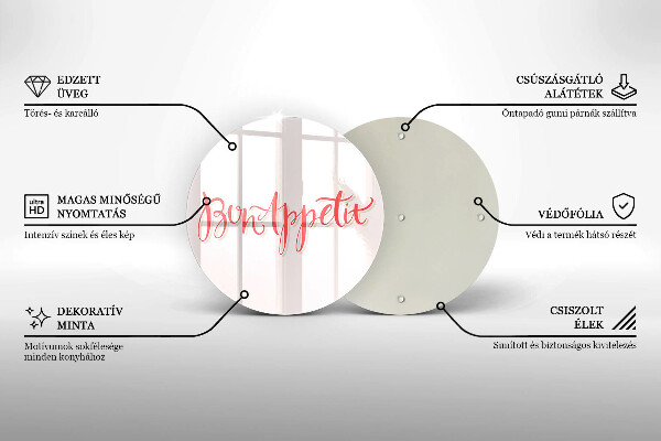 De vidrio templado Cartel de cocina bon appetit