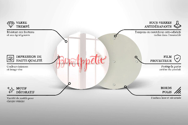 De vidrio templado Cartel de cocina bon appetit