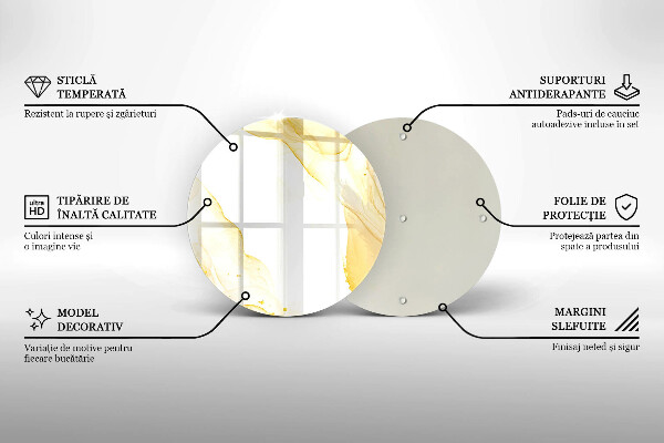 De vidrio templado Abstracción dorada